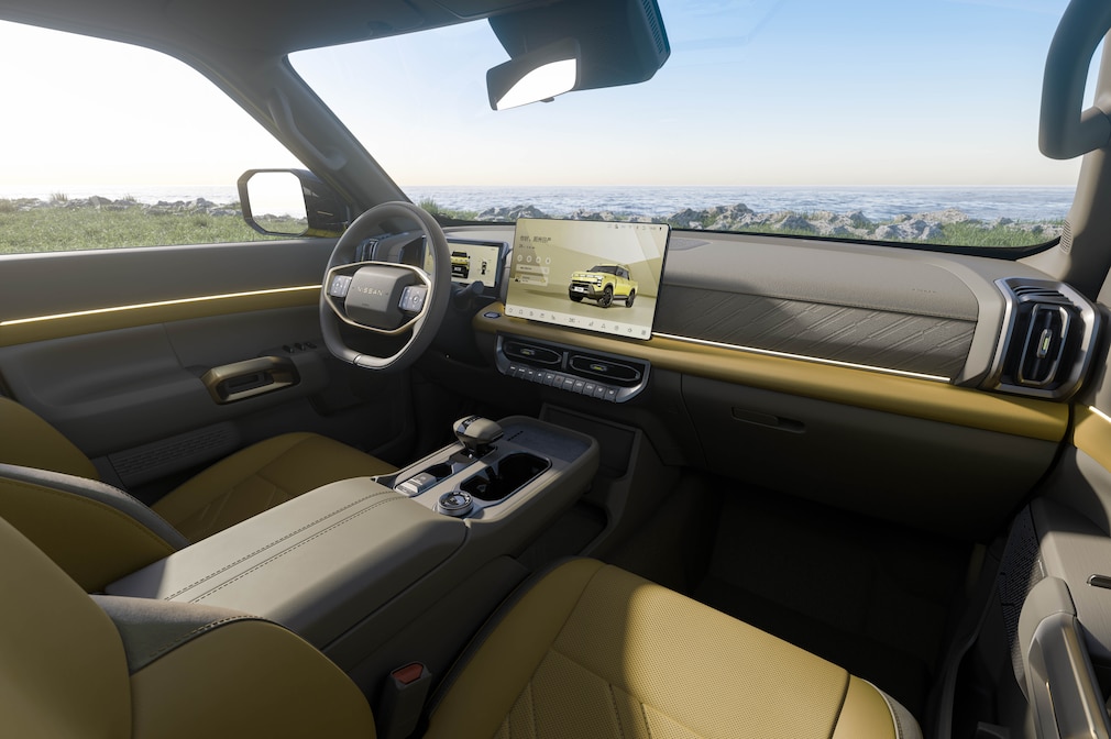 Der Innenraum des neuen Nissan Frontier für China ist reduziert.