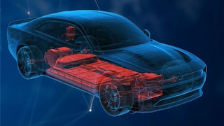 Feststoffakku von Stellantis, schematische Darstellung in Dodge Charger Daytona