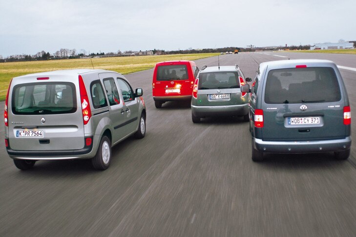 Renault Kangoo, Opel Combo, Skoda Roomster, VW Caddy Life im Test