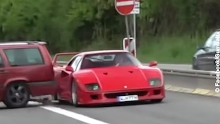 Ferrari F40 rammt Volvo 850