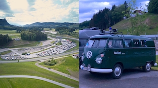 VW T1, VW T3, VW T2 und VW T6 auf dem 75 Jahre Bulli-Treffen 2025 auf dem Salzburgring