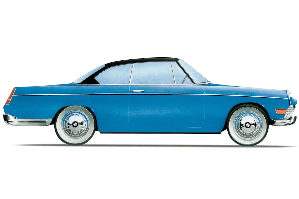 Zeichnung, Designskizze: BMW 531 Coupé von Michelotti
