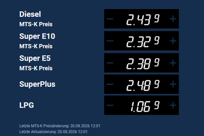 Preisabfrage bei Clever Tanken