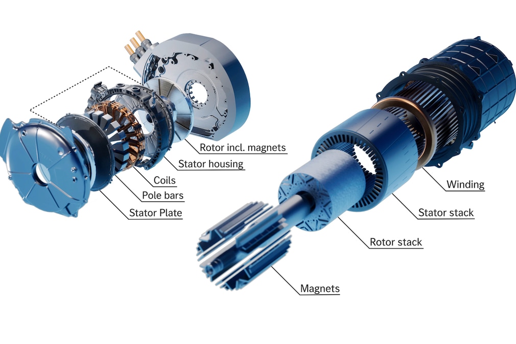 Neuer YASA Axialfluss-Elektromotor im Vergleich zum herkömmlichen Radialflussmotor