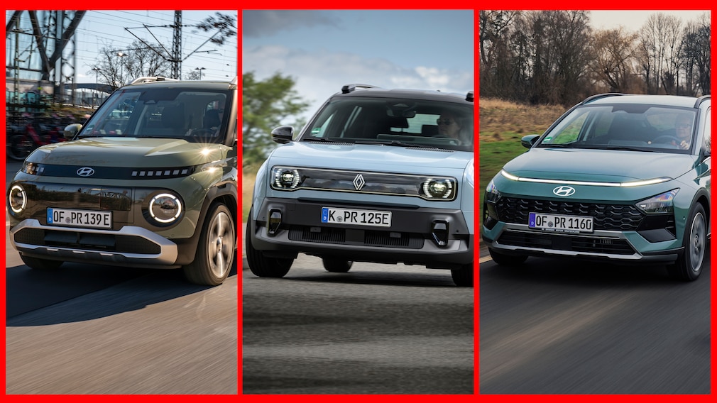 Hyundai Inster, Renault 4 und Hyaundai Bayon