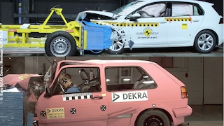 Golf 8 und Golf 2 im Crashtest