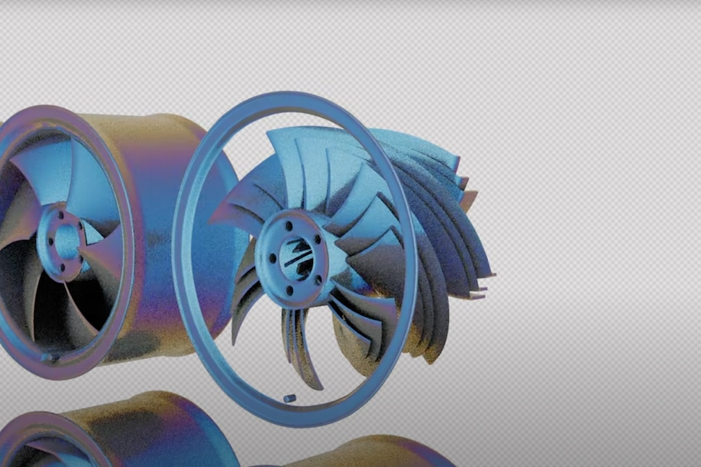 Renderin Felge aus Titan