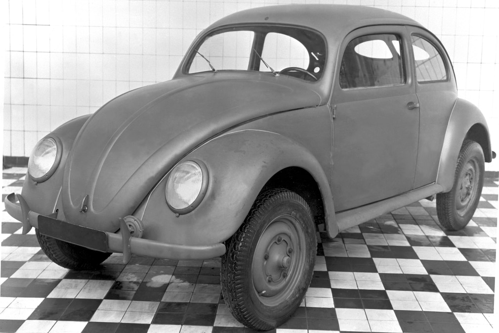historisches Schwarzweißfoto, VW Typ 51