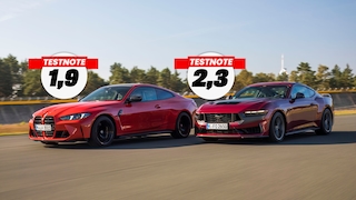 BMW M4 Coupé   Ford Mustang Dark Horse