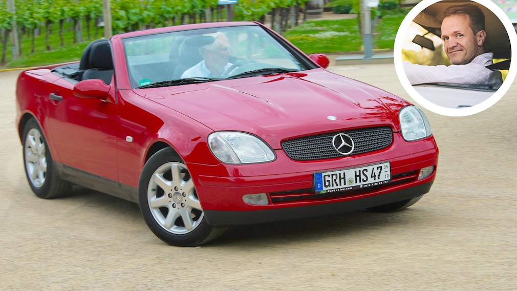 Mercedes SLK R170, dazu Porträtfoto von Frank B. Meyer