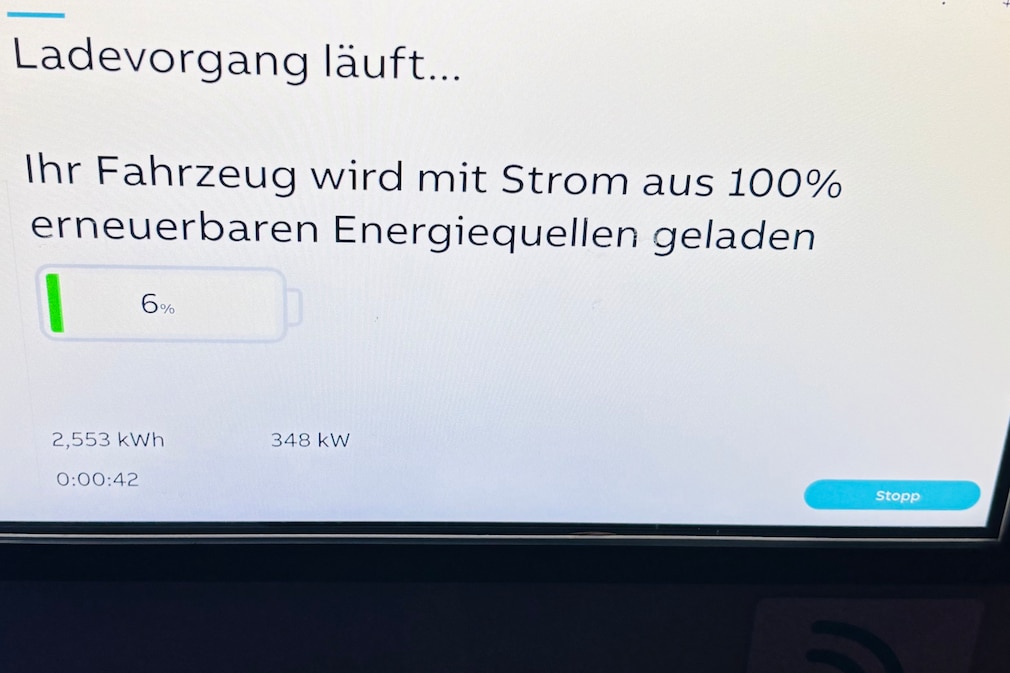 348 kW Ladeleistung erreicht