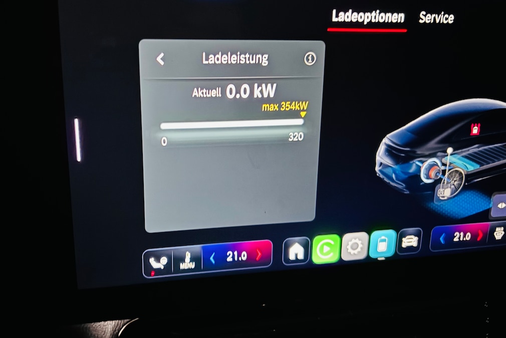 Ladeleistungs-Prognose im Mercedes CLA 250+