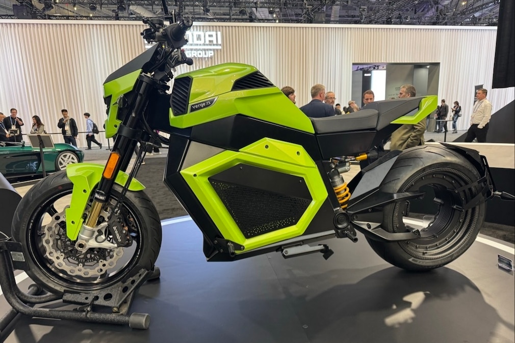 Ein E-Motorrad von Verge auf der CES in Las Vegras 2026