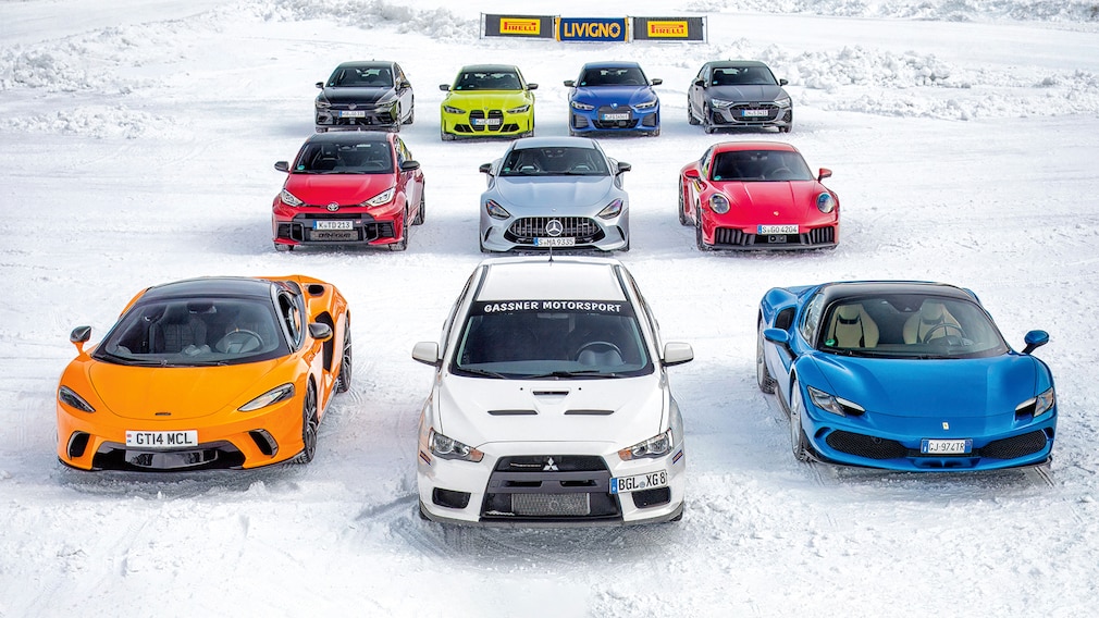 Supersportler, Rallye-Legenden und E-Power im Schnee-Test