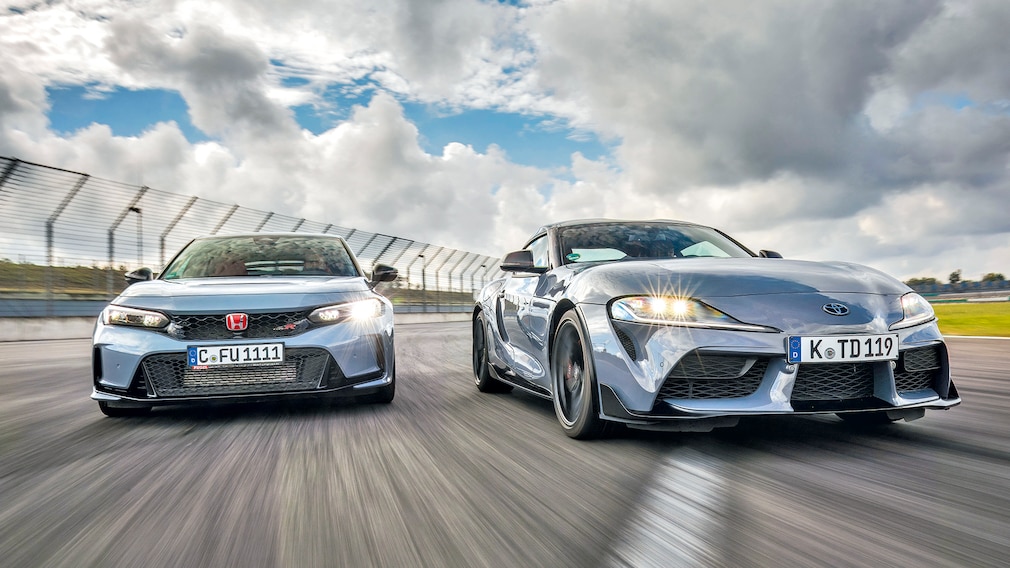 Honda Civic Type R gegen Toyota GR Supra Lightweight Evolution