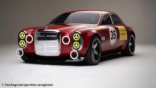 Mercedes 300 SEL Rote Sau Design-Skizze