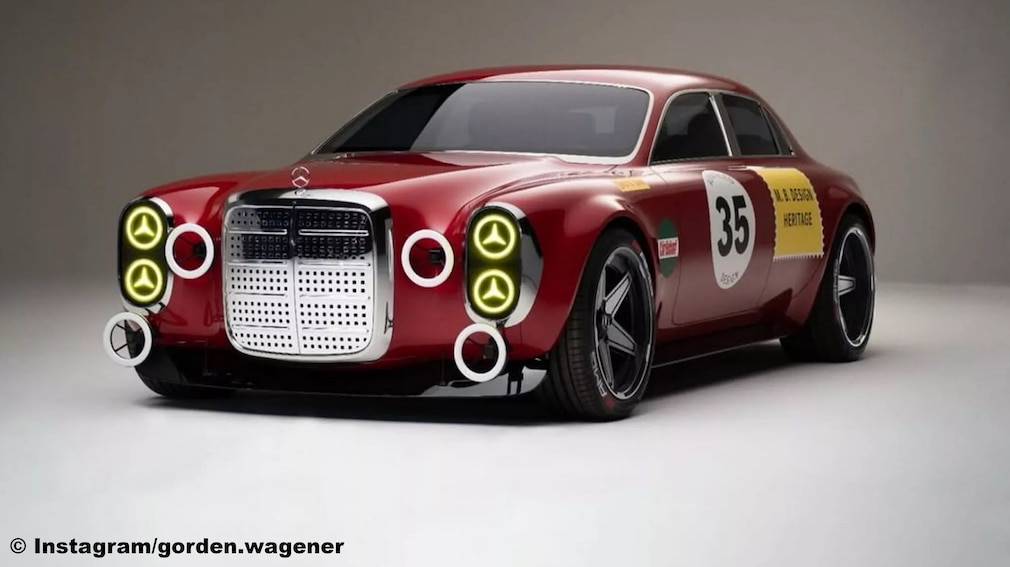 Mercedes 300 SEL Rote Sau Design-Skizze