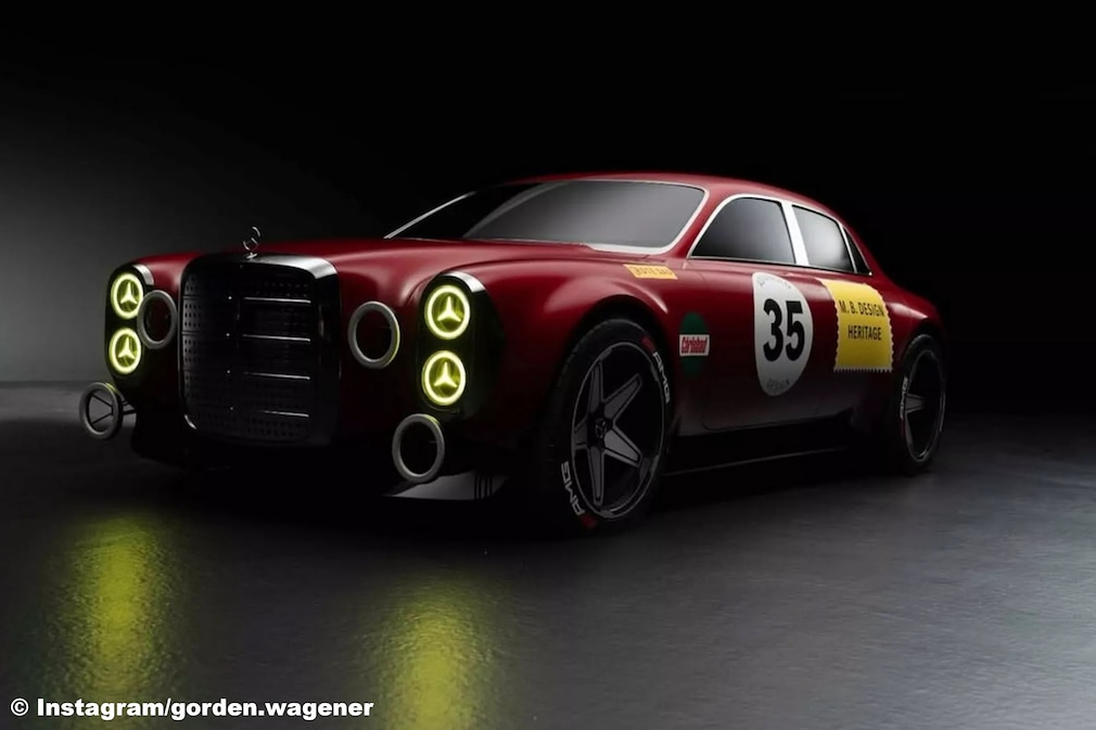 Mercedes 300 SEL Rote Sau Design-Skizze