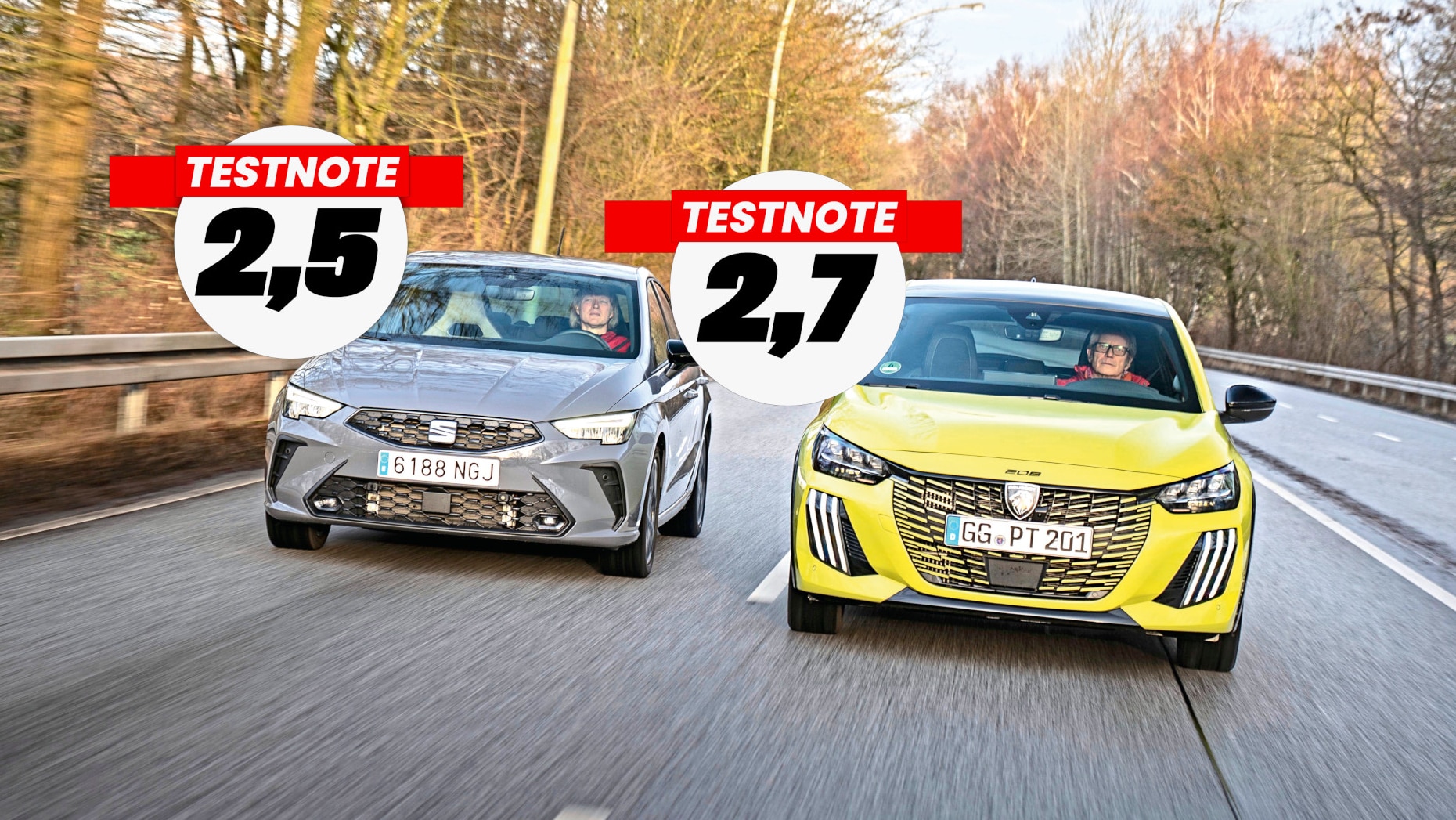 Vergleichstest: Peugeot 208 110 e-DSC6 gegen Seat Ibiza 1 ...