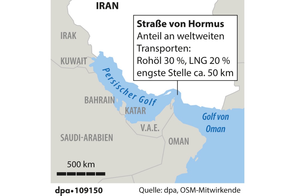 Karte der Straße von Hormus