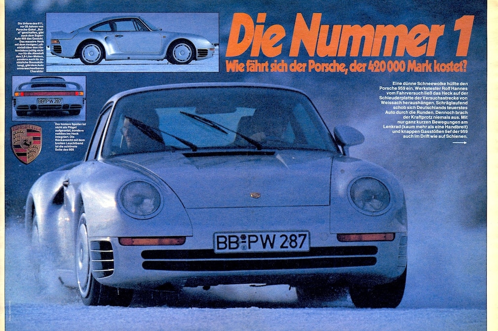 Artikel über den Porsche 959 in der AUTO BILD-Erstausgabe 9/1986