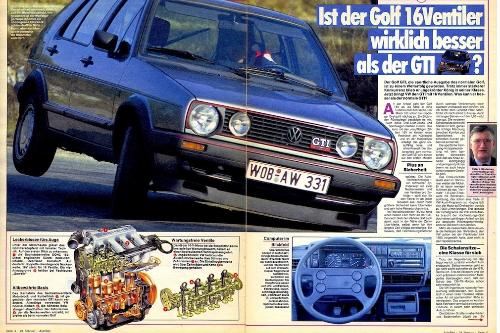 Artikel über den VW Golf 2 GTI 16V in der AUTO BILD-Erstausgabe 9/1986