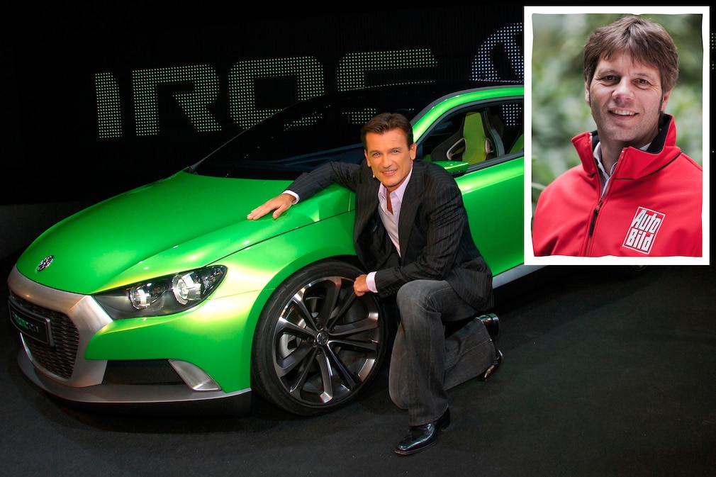 Wolfgang Bernhard an der VW-Studie Iroc, dazu Portrait von AUTO BILD-Redakteur Joachim Staat