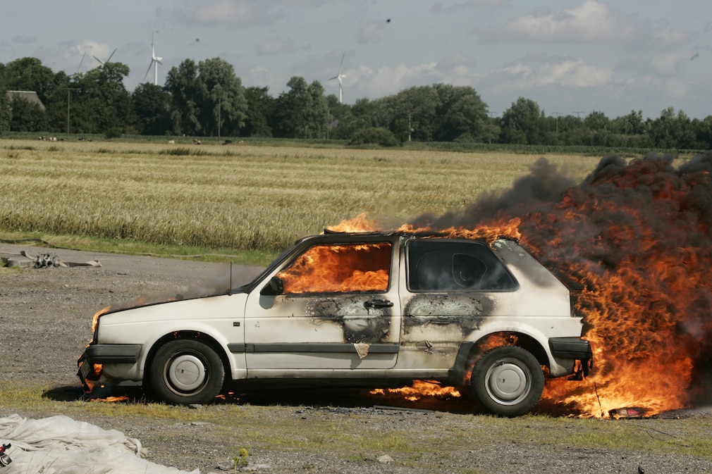Motorbrand in einem PKW
