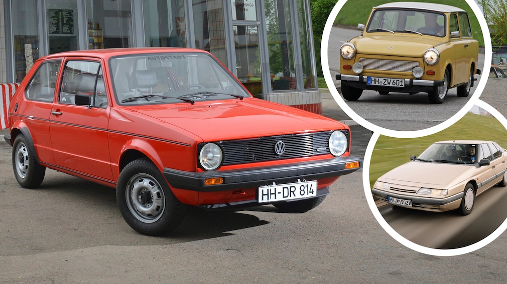 VW Golf Mk1 Diesel, Trabant 601 und Citroen XM