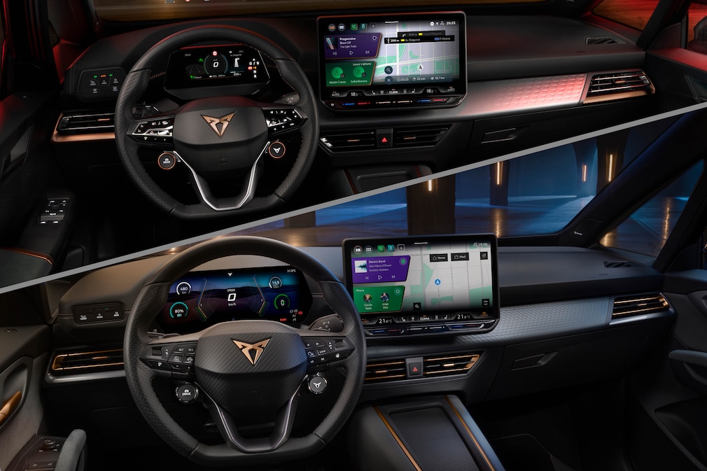 Cupra Born VZ als Facelift unf Vorfacelift Innenraum