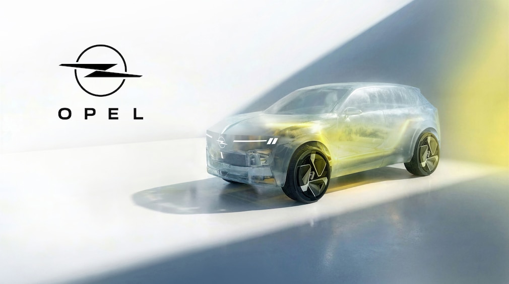 Fotokollage mit den Logos der Autohersteller Opel und Leapmotor