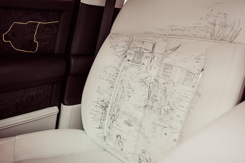 Beifahrer-Sitzlehne des Rolls-Royce Phantom Centenary