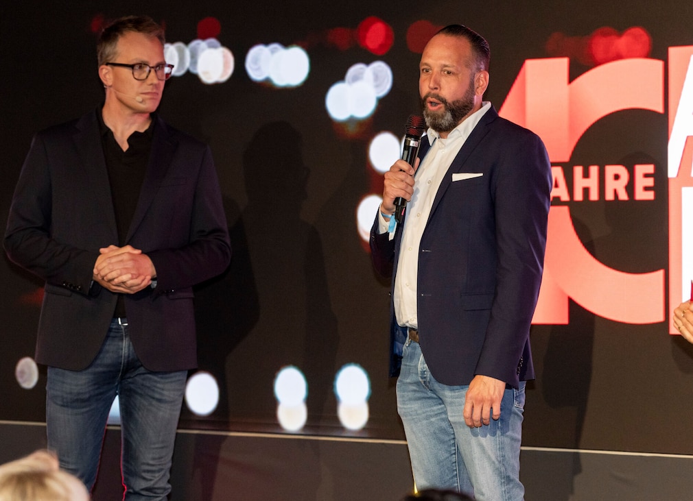 Chefredakteur Robin Hornig und Benjamin Frank, General Manager AUTO BILD