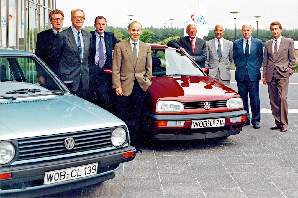 Vorstand des VW-Konzerns 1991 an VW Golf 2 und VW Golf 3