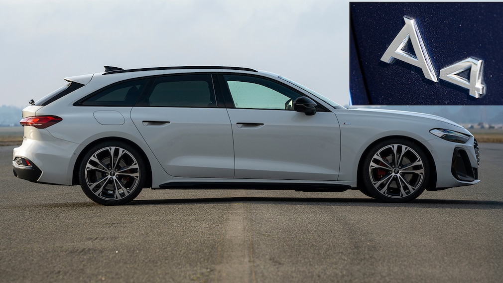 Audi A5 im Profil mit A4-Logo
