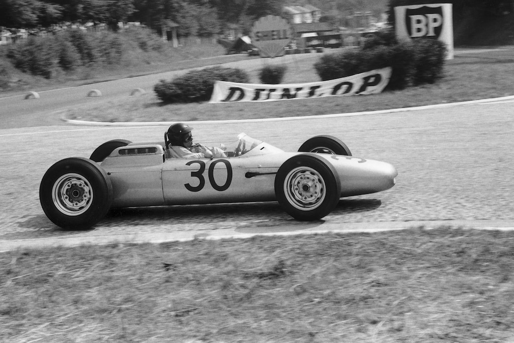 Dan Gurney im Porsche 804 beim Großen Preis von Rouen 1962.