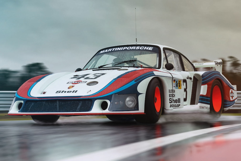 Porsche 935/78 "Moby Dick" fahrend schräg von vorn, Porsche Experience Center, Hockenheim, 2020, Froschperspektive