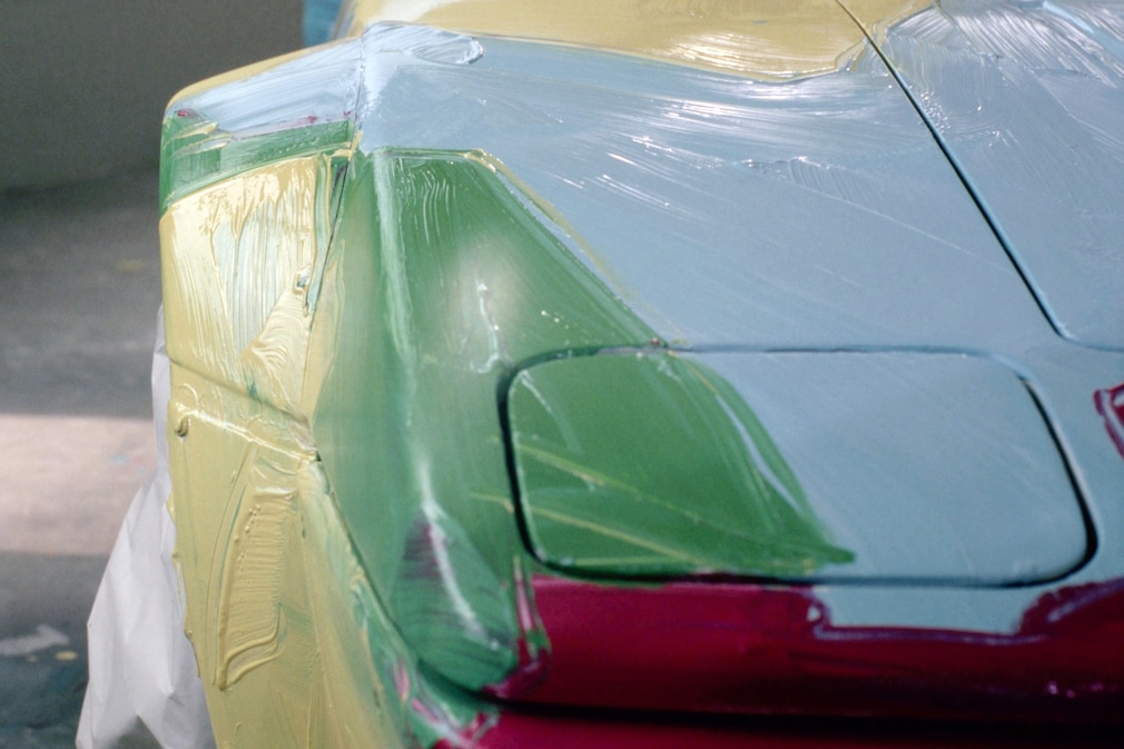 Detail des BMW M1 Art Car: Klappscheinwerfer rechts