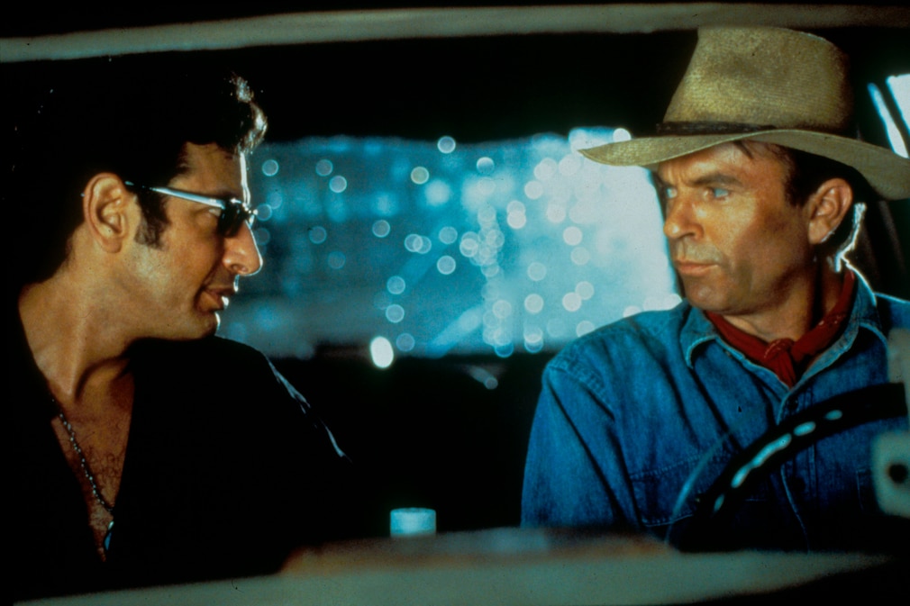Sam Neill (rechts) mit Jeff Goldblum 1993 in "Jurassic Park".