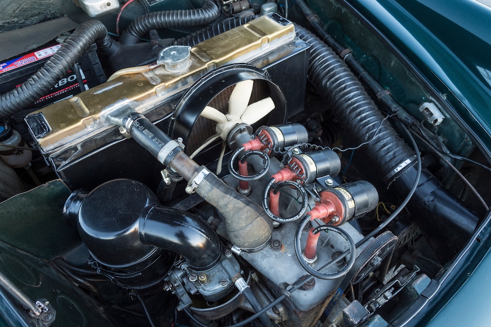 Dreizylinder-Motor des Auto Union 1000 SE Fissore