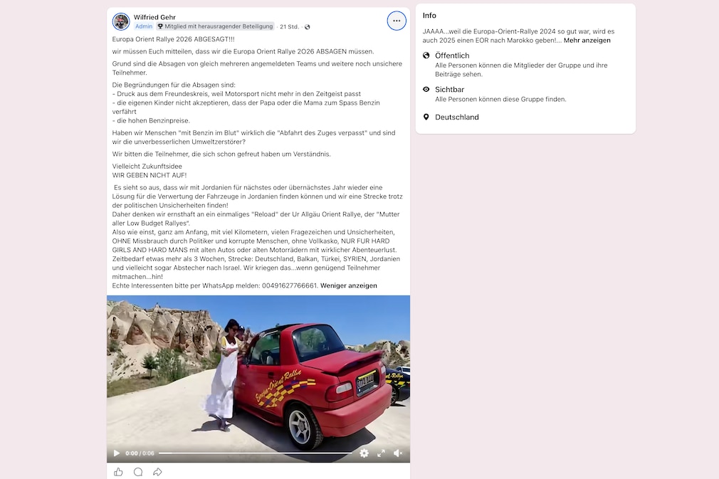 Facebook-Seite als Screenshot