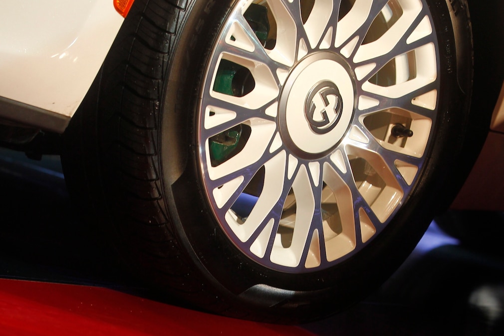Vorderrad des Fiat 500 by Gucci