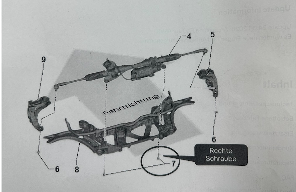 VW-Rückruf: Schraube am Lenkgetriebe