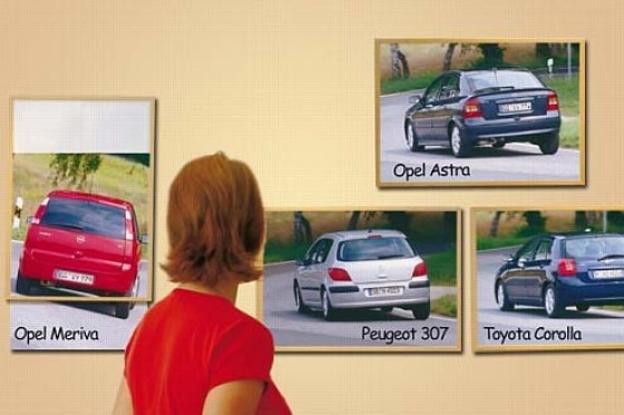 Meriva gegen Astra, 307 und Corolla