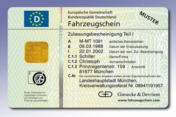 Neuer Fahrzeugschein
