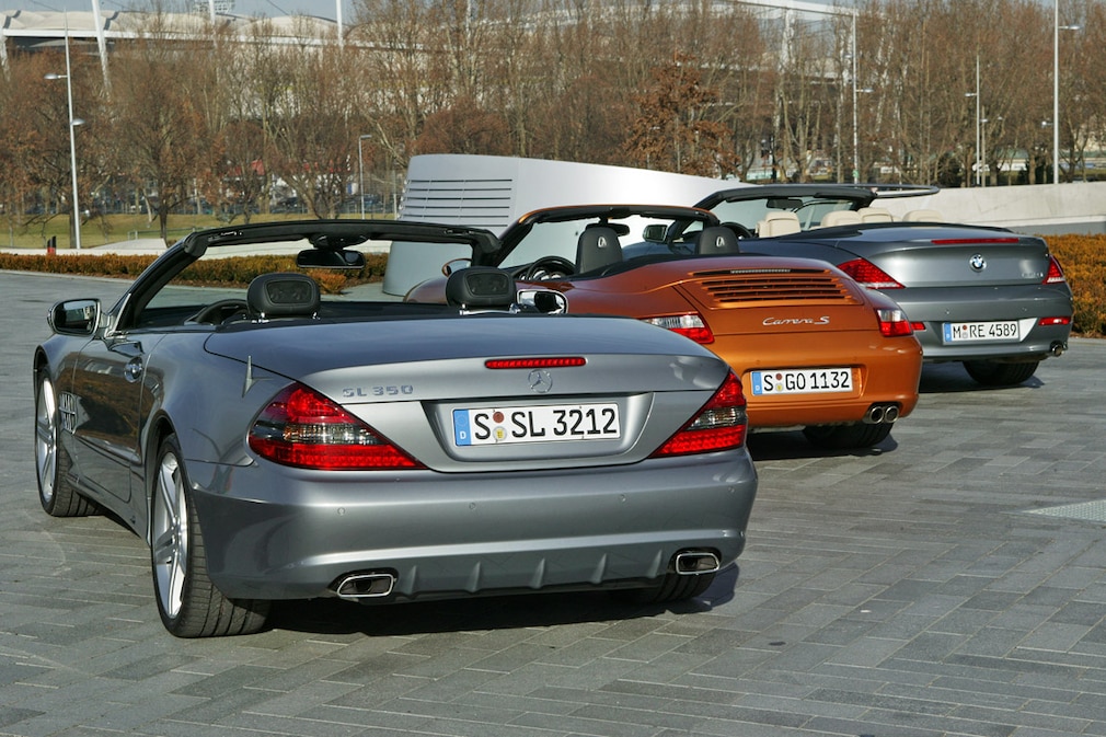 BMW 630i Cabriolet, Mercedes SL 350  und Porsche 911 Carrera S Cabriolet