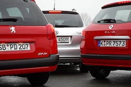 Vergleich Skoda Fabia Combi, Peugeot 207 SW, Renault Clio Grandtour