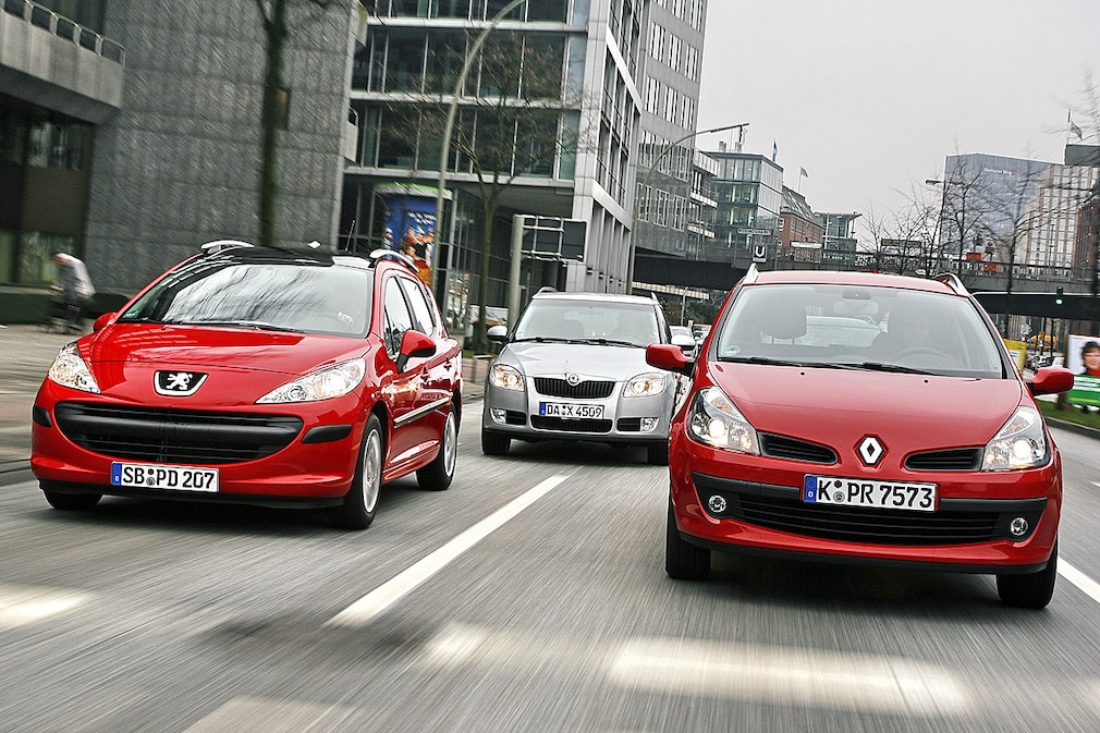 Vergleich Skoda Fabia Combi, Peugeot 207 SW, Renault Clio Grandtour