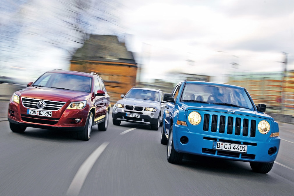 BMW X3 2.0 i, Jeep Patriot 2.4 Sport, VW Tiguan 1.4 TSI Sport & Style