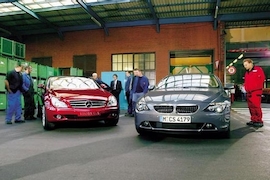 BMW 645 Ci trifft Mercedes-Benz Vision CLS